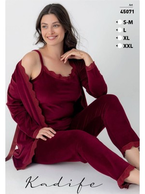 Kadife Üçlü Pijama (Fransız Kadife)