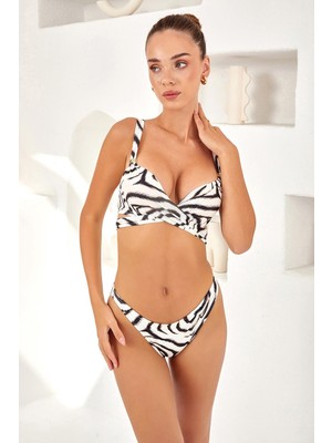 Lapieno Dolgulu Bağlama Detaylı Bikini Takım