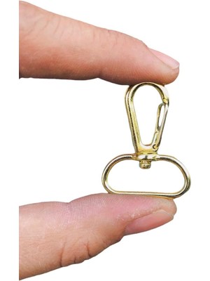 Orhan Çanta 2,5 cm Telli Kanca 50 Adet Gold Renk Anahtarlık Çanta Klipsi Aparat Kanca Aksesuar Malzeme Metal