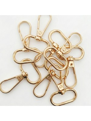 Orhan Çanta 50 Adet 2.5 cm Yaylı Kanca Light (Gold) - Metal Çanta ve Cüzdan Askı Klipsi -