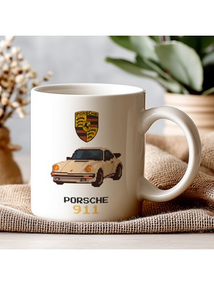 Retro Porsche 911 Pixel Art Kupa – Otomobil Tutkunlarına Özel Tasarım Bardak