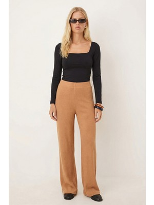 Armonika Kadın Camel Yumuşak Dokulu Likralı Pantolon ARM-26K001090