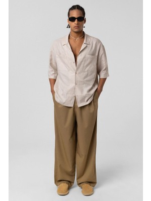 Vamos Baggy Fit Kumaş Pantolon Haki