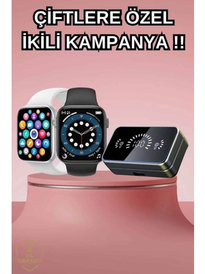 Powerbank Bluetooth Kulaklık ve Yeni Model Akıllı Saat Seti Anc Özelliği Dokunamatik