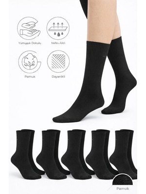 UZN Socks Pamuklu Beyaz Spor Çorap 4 Çift – Unisex, Ribanalı, Günlük Rahat Çorap