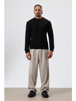 Vamos Baggy Fit Kumaş Pantolon Taş