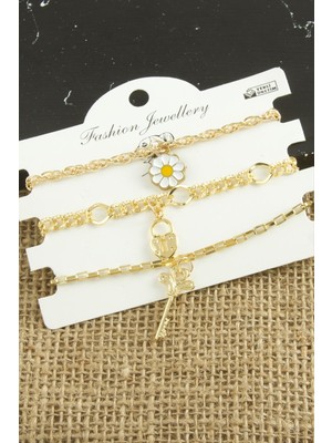 Marsilyan 3 Adet Papatya Trend Zincir Bileklik