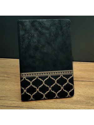 Karahanbey Gold Işlemeli Siyah Deri Defter