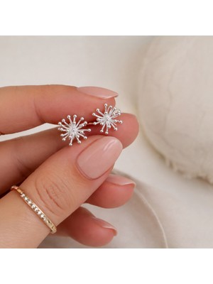 Sevil Gülgün Atelier Gümüş Renk Starbust Yıldız Patlaması Küpe - Yıldıztozu Tasarım  Küpe