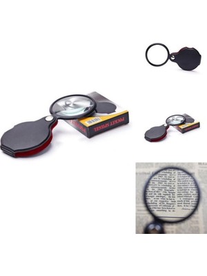 Judge 5x 60MM Cam Optik Lens Katlabilir Deri Kaplamalı Cep Büyüteç XX1051