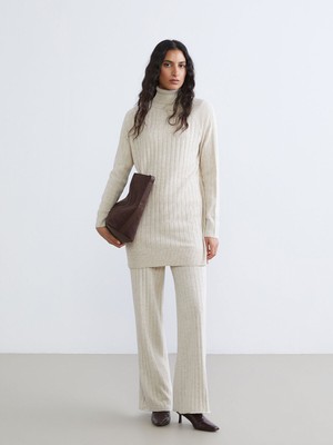 Lc Waikiki Yeni Sezon Beli Lastikli Geniş Paça Kadın Triko Pantolon