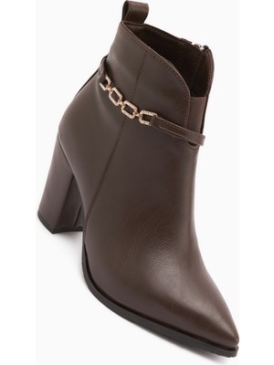 Limoya Sussi Kahve Topuklu Kadın Bot