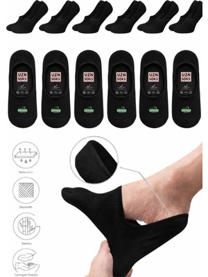 UZN Socks 5’li Beyaz Dikişsiz Pamuklu Silikonlu Kaymaz Babet Çorap | Terletmez - Iz Yapmaz