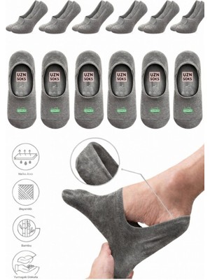 UZN Socks 5’li Beyaz Dikişsiz Pamuklu Silikonlu Kaymaz Babet Çorap | Terletmez - Iz Yapmaz