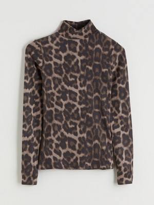 Lc Waikiki Yeni Sezon Dik Yaka Leopar Desenli Kadın Body