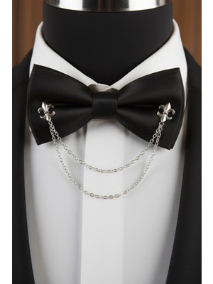 Gümüş Renk Kraliyet Zambağı Zincirli Gömlek & Ceket & Damatlık & Yaka Iğnesi