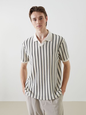 Lc Waikiki Yeni Sezon Polo Yaka Kısa Kollu Çizgili Erkek Tişört