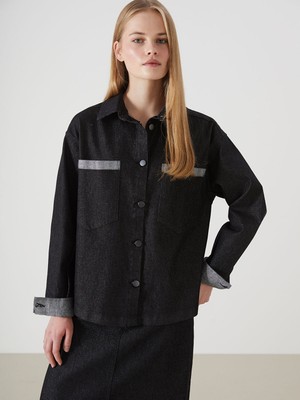 Lc Waikiki Yeni Sezon Parlak Görünümlü Kadın Jean Gömlek