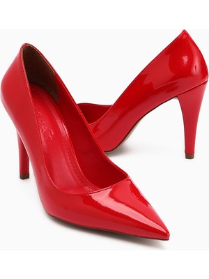 Limoya Nancy Kırmızı Rugan Kadın Topuklu Ayakkabı Stiletto