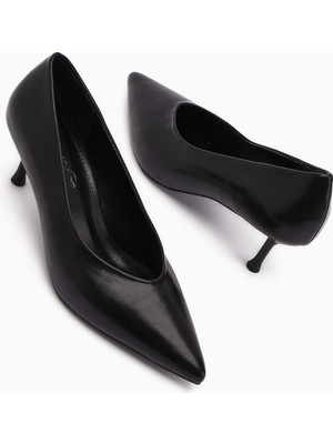 Limoya Michel Siyah Kadın Ince Topuklu Ayakkabı