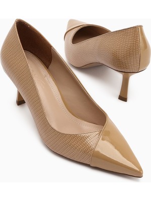 Limoya Elly Bej Kadın Ince Topuklu Ayakkabı