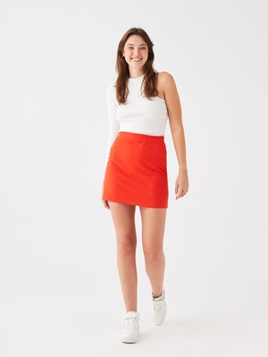 Lc Waikiki Yeni Sezon Kadın Beli Fermuarlı Düz Mini Etek