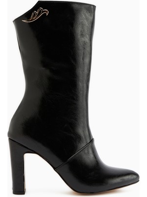 Limoya Aria Siyah Topuklu Kadın Çizme