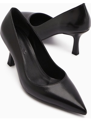 Limoya Leoni Siyah Kadın Topuklu Ayakkabı