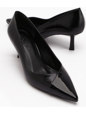 Limoya Elly Siyah Kadın Ince Topuklu Ayakkabı