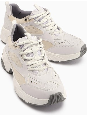 Limoya Trina Beyaz Bağcıklı Kadın Sneaker Ayakkabı