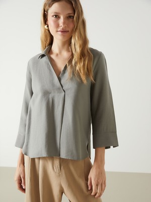 Lc Waikiki Yeni Sezon Gömlek Yaka Kadın Bluz