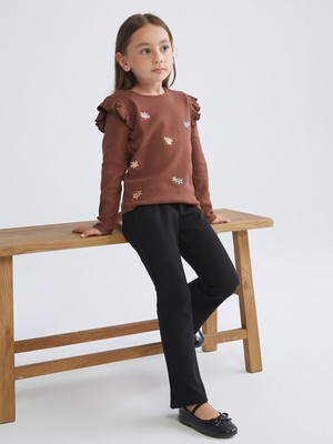 Lc Waikiki Yeni Sezon Beli Lastikli Ispanyol Paça Kız Çocuk Tayt