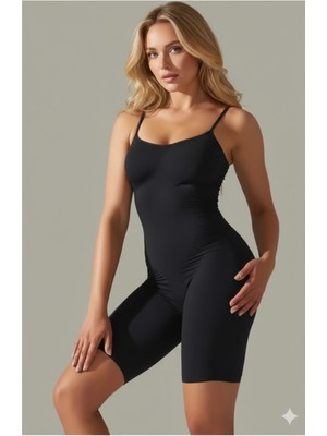 Boubon Co Siyah Göğüs Göbek Bacak ve Basen Tüm Vücut Boydan Toparlayıcı Ayar Askılı Tam Boy Korse