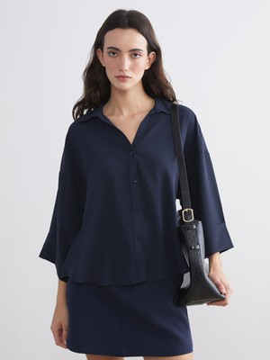Lc Waikiki Yeni Sezon Dokulu Oversize Kadın Gömlek