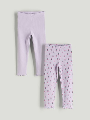 Lc Waikiki Yeni Sezon Beli Lastikli Çiçekli Kız Çocuk Tayt 2'li