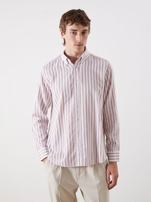 Lc Waikiki Yeni Sezon Regular Fit Uzun Kollu Çizgili Poplin Erkek Gömlek