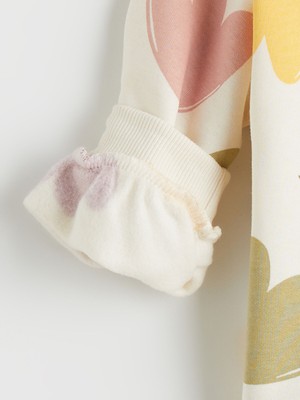 Lc Waikiki Yeni Sezon Bisiklet Yaka Çiçekli Kız Çocuk Sweatshirt