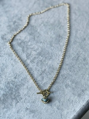 Zayora Aksesuar Gold Renk Nazar Boncuklu T Kilit Kolye