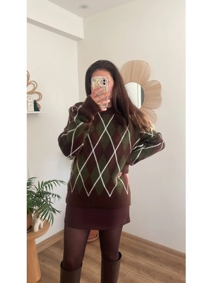 Nihanello Butik Baklava Desen Kazak