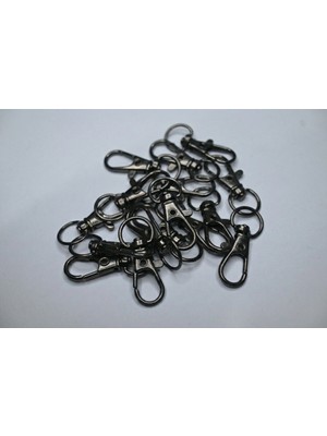 Orhan Çanta 0.8 cm Balık Kanca Siyah Nikel (Antrasit) - Metal Çanta ve Cüzdan Askı Klipsi - 20 Adet