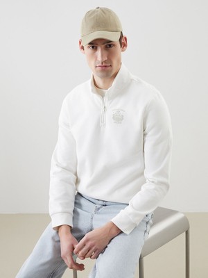 Lc Waikiki Yeni Sezon Dik Yaka Uzun Kollu Baskılı Erkek Sweatshirt