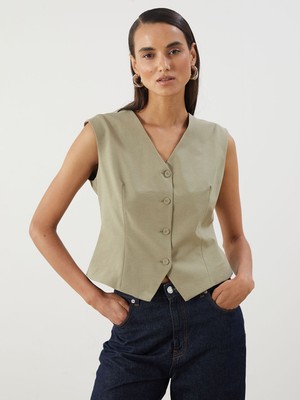 Lc Waikiki Yeni Sezon V Yaka Kadın Klasik Yelek