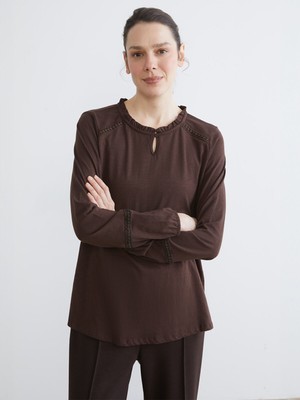 Lc Waikiki Yeni Sezon Fırfırlı Bisiklet Yaka Bluz