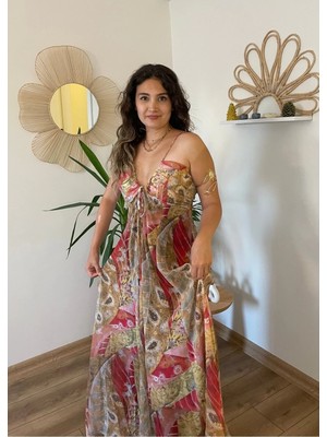 Nihanello Butik Renkli Uçuş Uçuş Elbise