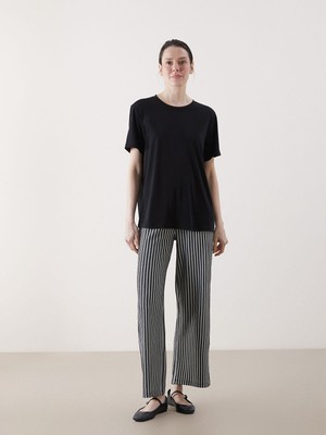 Lc Waikiki Yeni Sezon Beli Lastikli Çizgili Kadın Pantolon