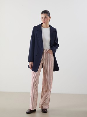 Lc Waikiki Yeni Sezon Çizgili Wideleg Kadın Jean Pantolon