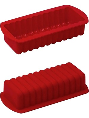 Zuzu Made Yanmaz Yapışmaz Silikon Büyük Model Baton Kek Kalıbı Kırmızı