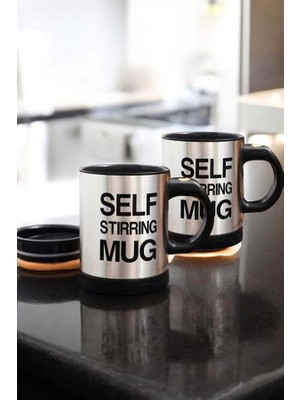 Yazılı Mug Kupa Karıştırıcı Özelliği ve Paslanmaz Çelik