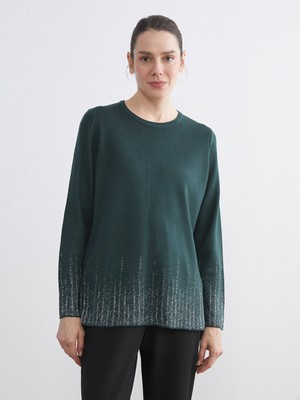 Lc Waikiki Yeni Sezon Bisiklet Yaka Desenli Kadın Triko Kazak