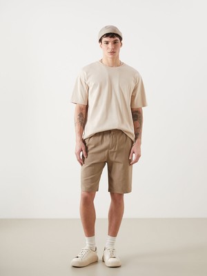 Lc Waikiki Yeni Sezon Standart Kalıp Keten Görünümlü Erkek Bermuda Şort